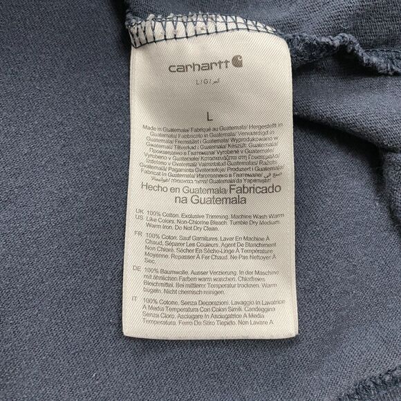 Carhartt K87 Loose Fit T-Shirt Mens Large Blue k Crew Neck Cotton Pocket Tee Top - Picture 6 of 16